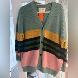 NEW Electric & Rose Striped Weekend Cardi